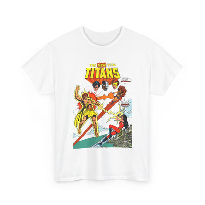 New Teen Titans T-Shirt - George Perez Art - Wonder Girl & Starfire Vs Hyperion - DC Comics