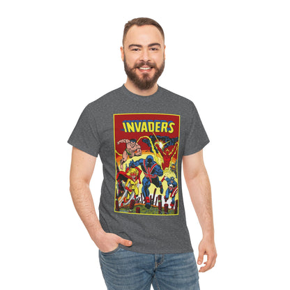 Invaders T-Shirt - Captain America, Human Torch, Namor, Spitfire - World War II Soldiers - Golden Age Heroes - Marvel Comics