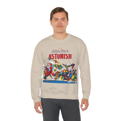 Marvel Comics Christmas Crewneck Sweatshirt - Spider-Man, Punisher, Ghost Rider, X-Men, Fantastic Four