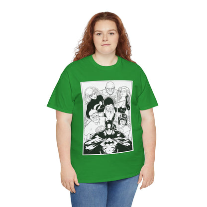 Batman & the Outsiders T-Shirt - Kevin Maguire Art - Black & White - Black Lightning, Metamorpho, Halo, Looker, Katana, Geo-Force - DC Comics