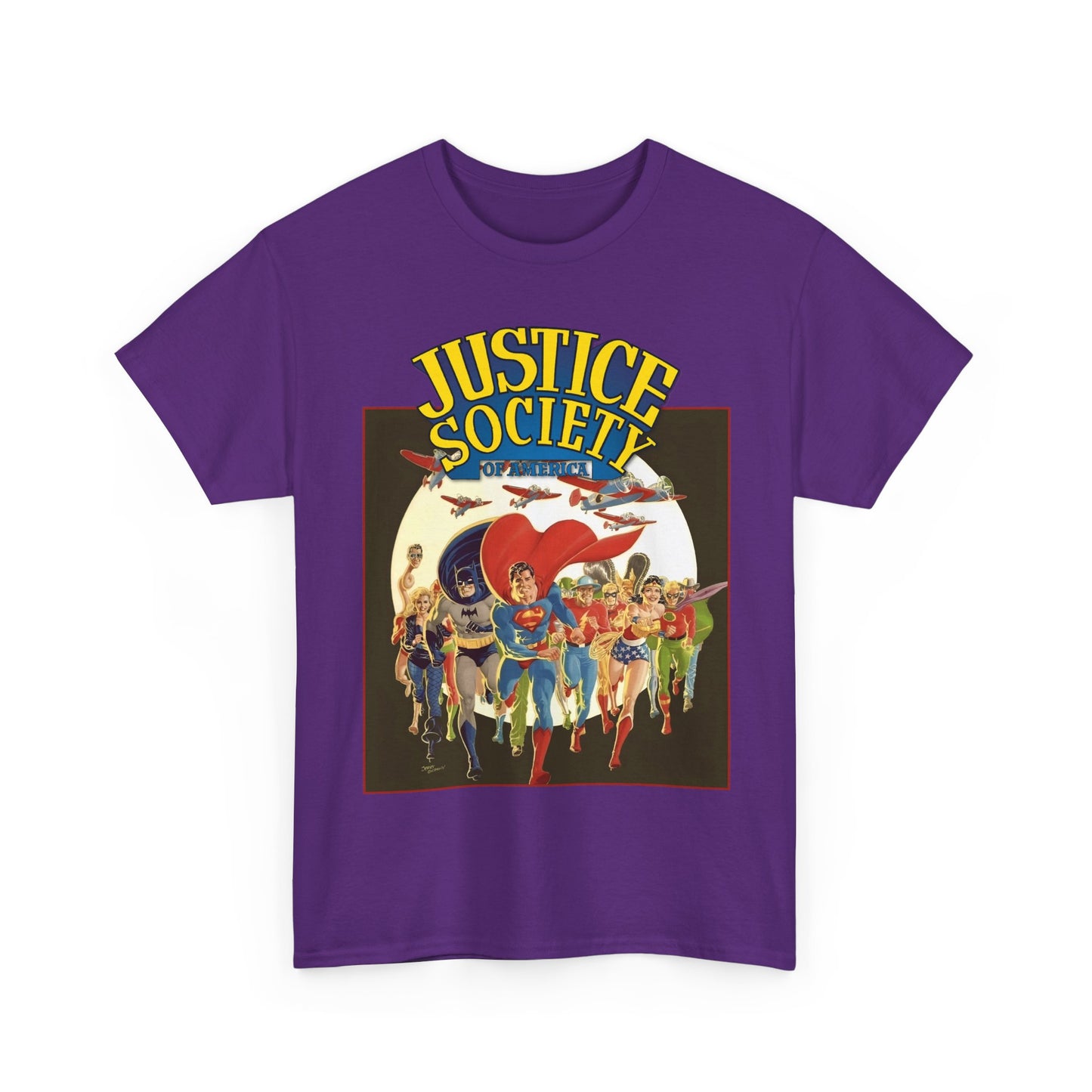 Justice Society of America T-Shirt - Superman, Wonder Woman, Black Canary, Green Lantern, Batman, Plastic Man, Flash - DC Comics