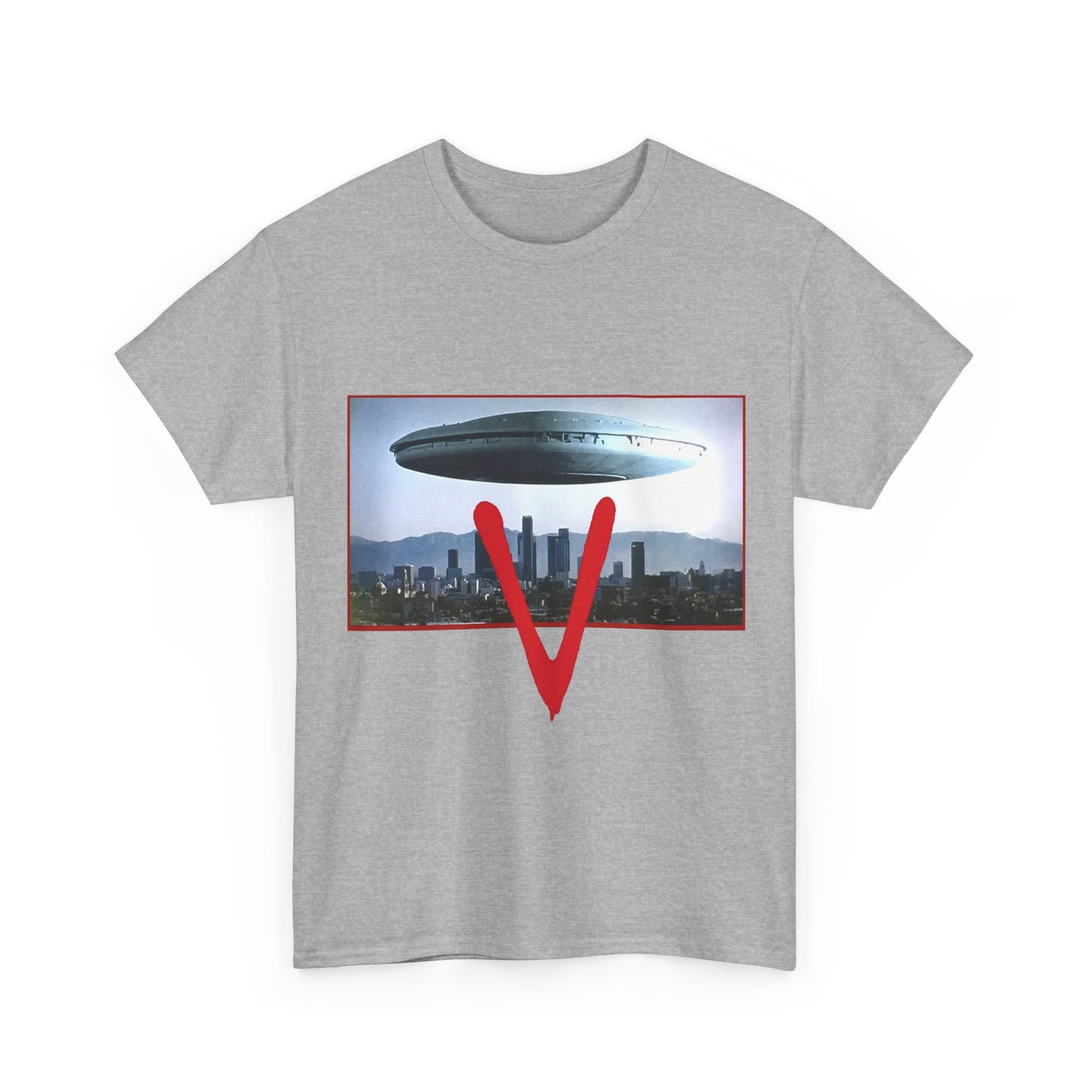 V T-Shirt - The Visitors Mothership - Popular NBC Sci-Fi TV Series from the 1980s