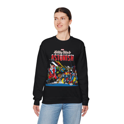 Marvel Comics Christmas Crewneck Sweatshirt - Spider-Man, Punisher, Ghost Rider, X-Men, Fantastic Four