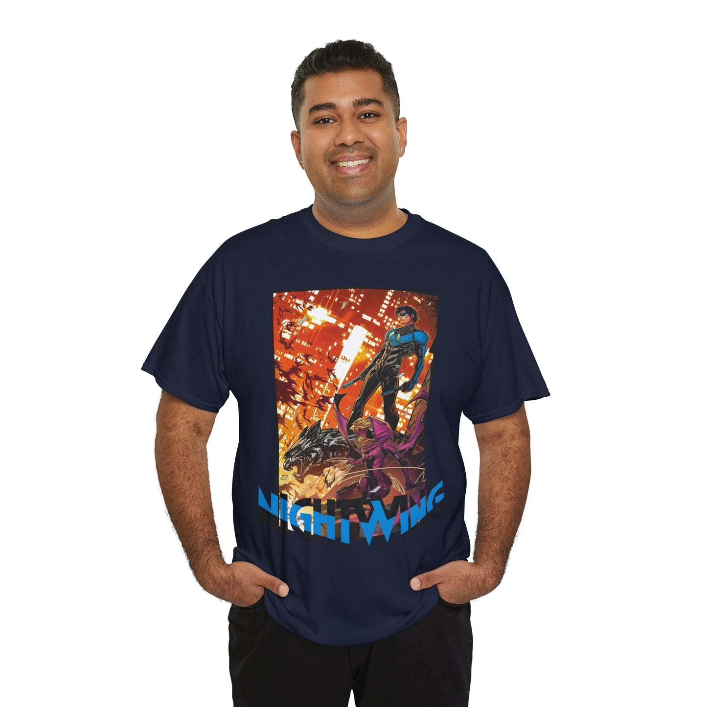 Nightwing & Spoiler T-Shirt - Jonboy Meyers Art - Gotham City & Bludhaven - DC Comics