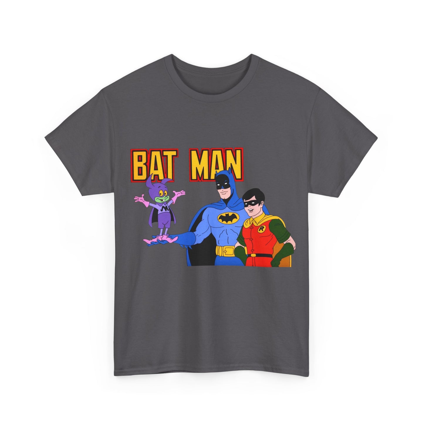 Batman, Robin & Bat-Mite T-Shirt - The New Adventures of Batman - 1970s Filmation DC Cartoon Series - Animated Dark Knight Detective