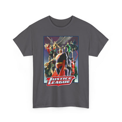 Justice League T-Shirt - Alex Ross Art - Superman, Wonder Woman, Black Canary, Hawkman, Flash, Aquaman, Atom - DC Comics
