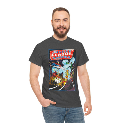 Justice League T-Shirt - George Perez Art - Tornado Tyrant - Superman, Firestorm, Flash, Wonder Woman, Green Lantern - DC Comics