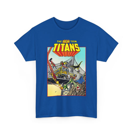 New Teen Titans T-Shirt - George Perez Promo Art - Wonder Girl, Cyborg, Raven, Starfire, Robin, Kid Flash, Changeling - DC Comics