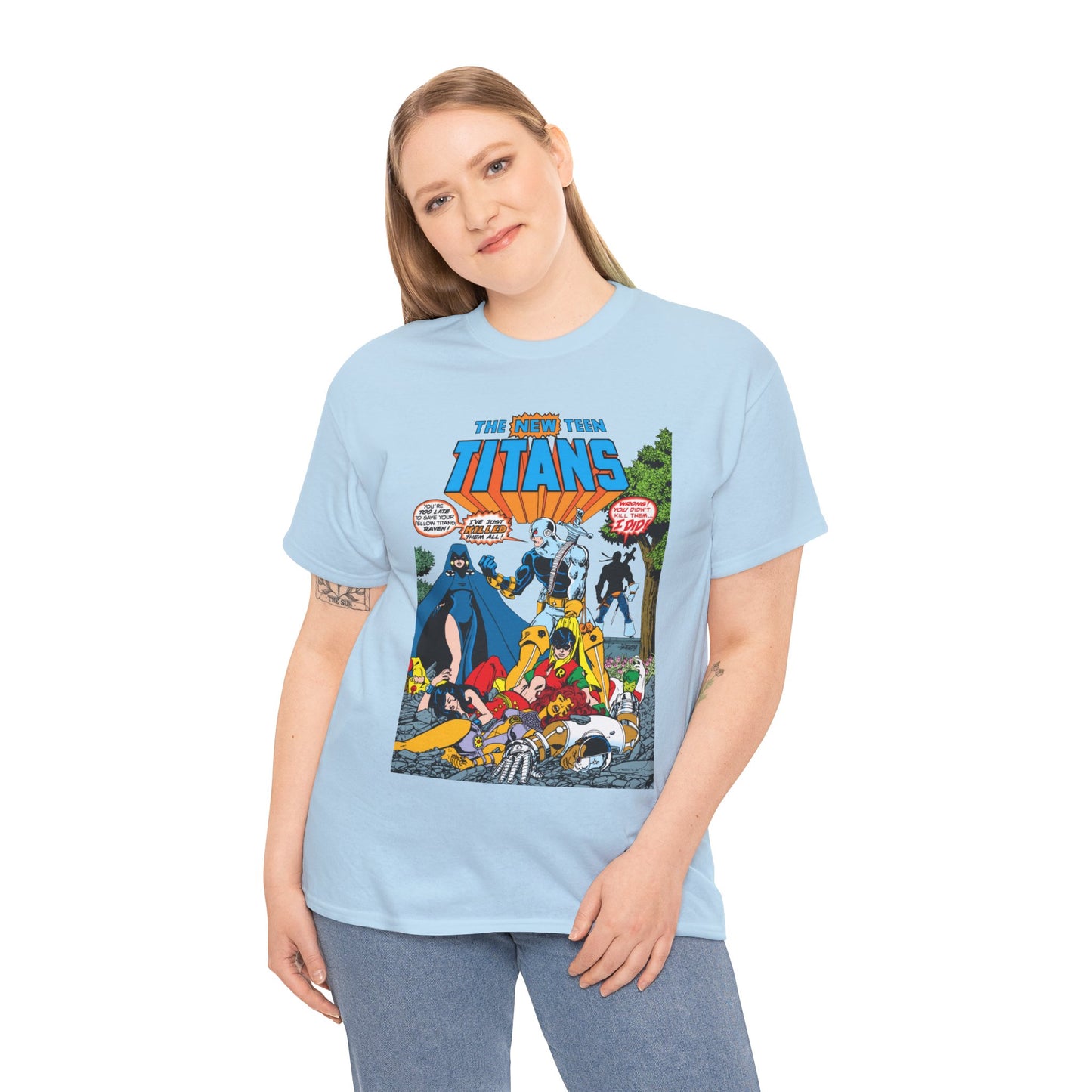 New Teen Titans T-Shirt - George Perez Art - #2 Cover Art - Deathstroke & Ravager - DC Comics