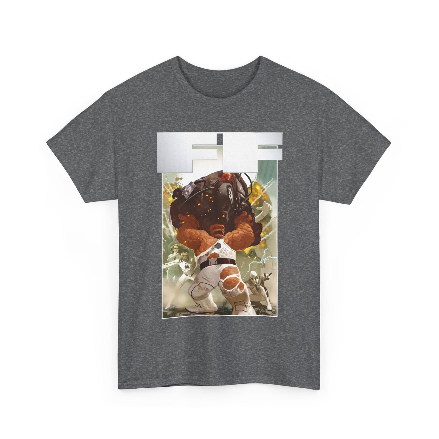FF T-Shirt - Daniel Acuna Art - Fantastic Four - Mr. Fantastic, Invisible Woman, Thing, Spider-Man - Marvel Comics