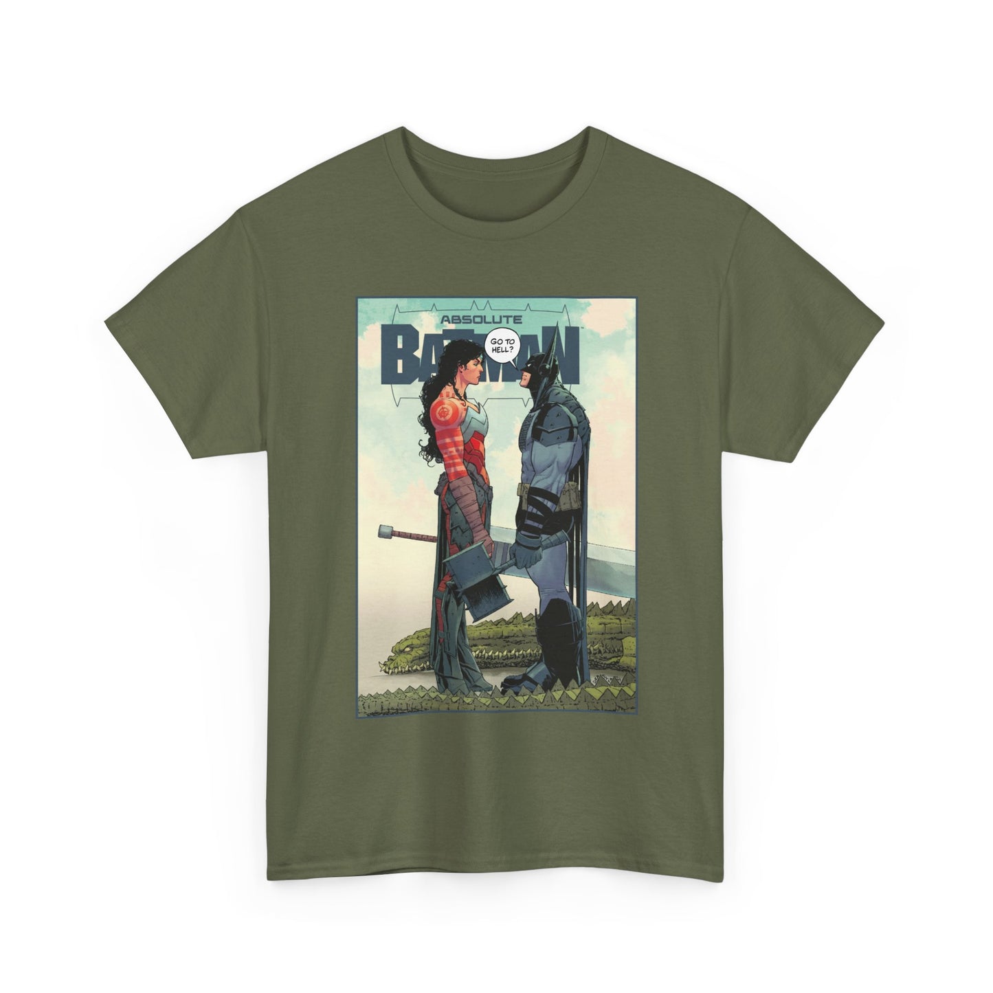 Absolute Batman & Absolute Wonder Woman T-Shirt - Nick Dragotta Art - Go to Hell? - DC Comics