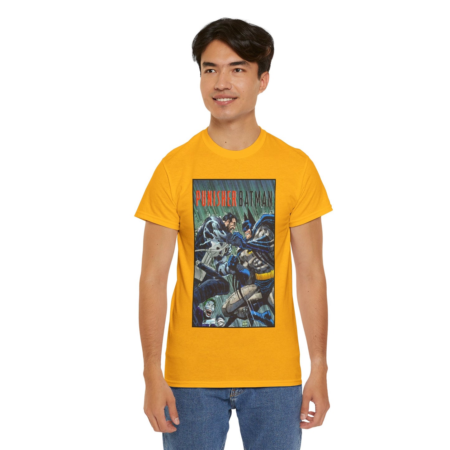 Punisher/Batman T-Shirt - John Romita Jr Art - Deadly Knights, Joker - DC Comics/Marvel Comics