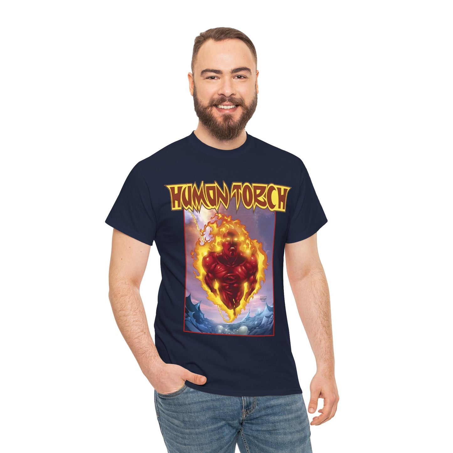 Human Torch T-Shirt - Howard Porter Art - Marvel Comics
