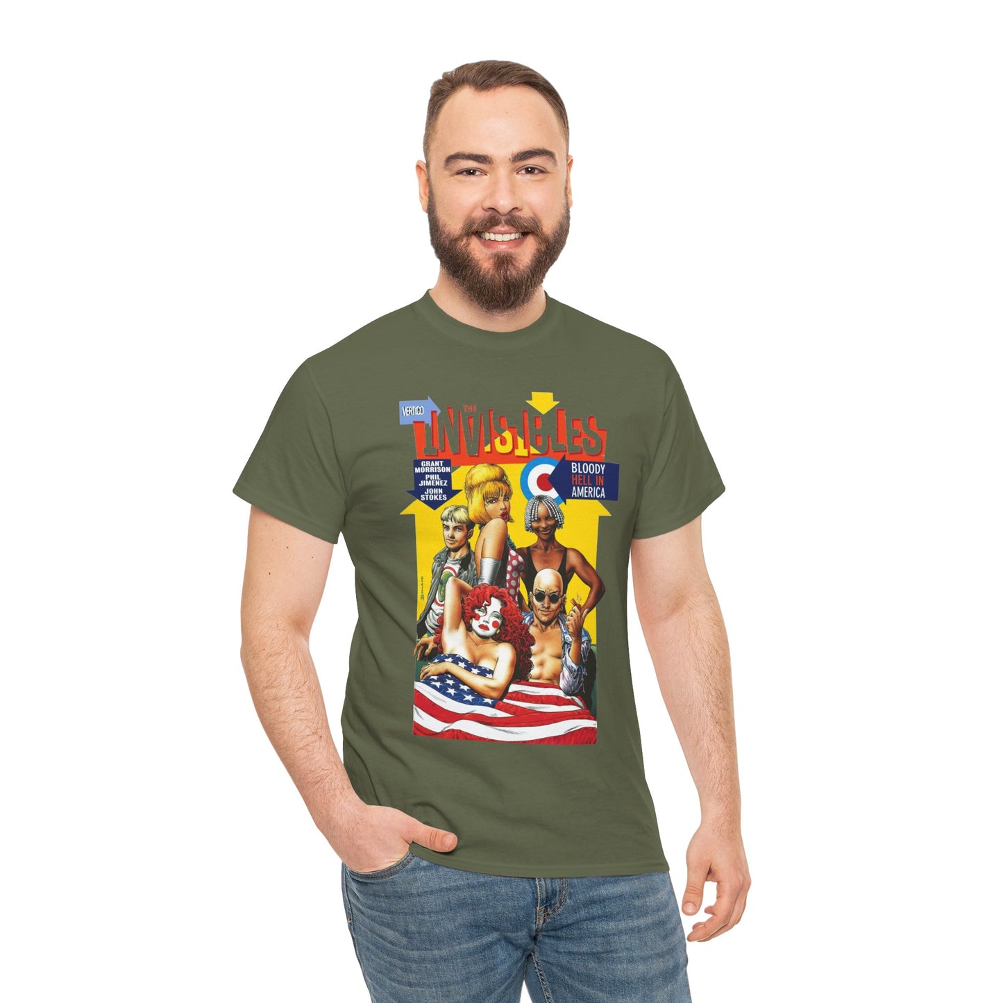 Invisibles: Bloody Hell in America T-Shirt - Brian Bolland Art - DC/Vertigo Comics