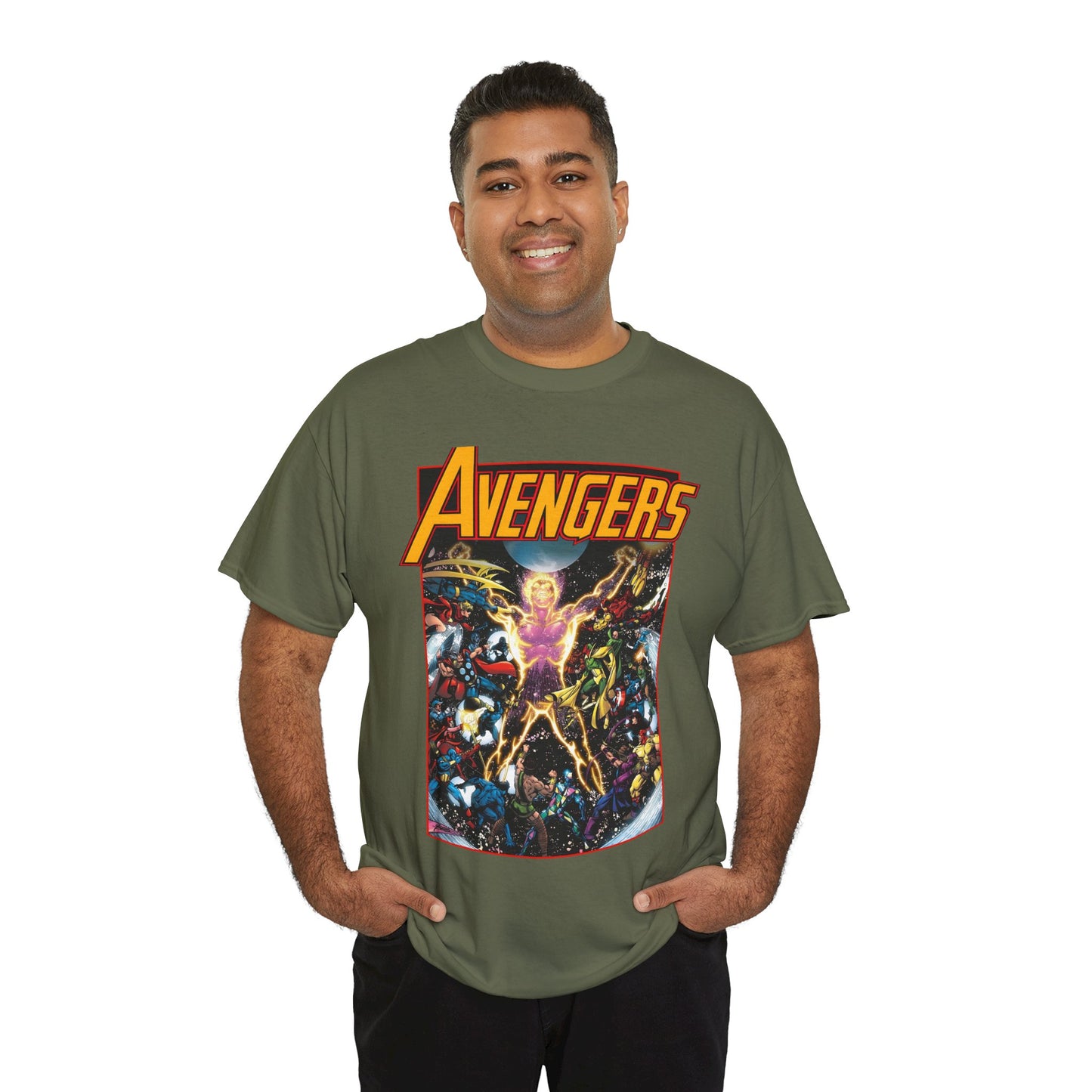Avengers T-Shirt - George Perez Art - Korvac Saga - Guardians of the Galaxy - Thor, Captain America, Iron Man, Scarlet Witch, Vision, Wonder Man, Hawkeye - Marvel Comics