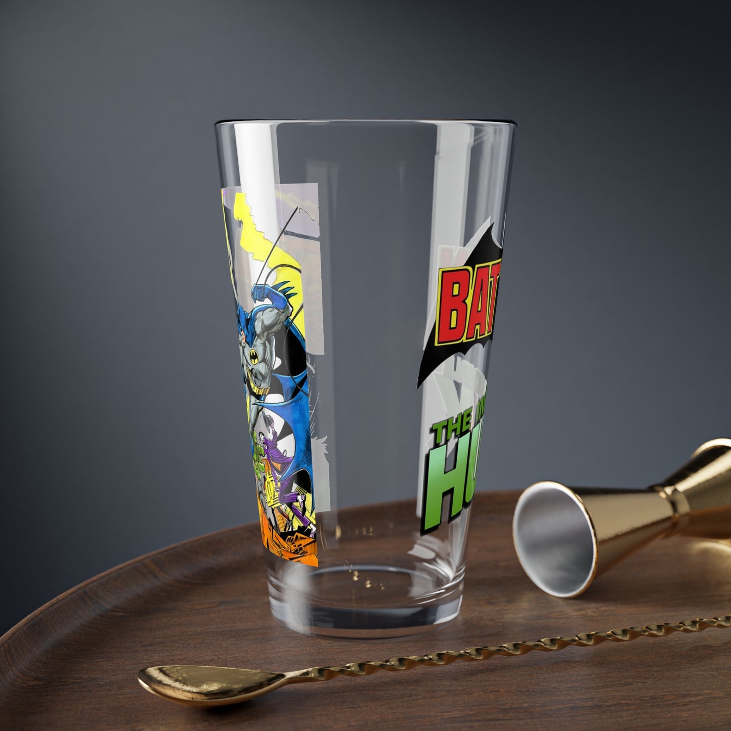 Batman Vs Hulk Pint Glass, 16oz - Marvel Comics & DC Comics 1970s Crossover - Joker