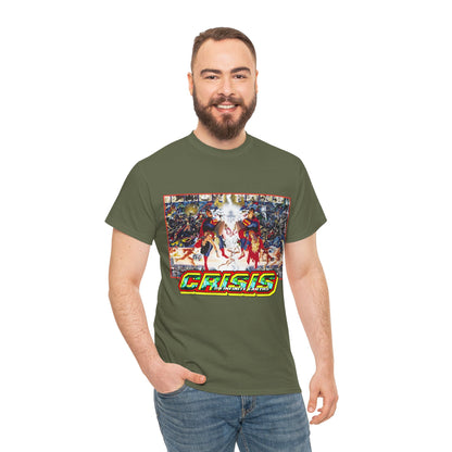 Crisis on Infinite Earths T-Shirt - Alex Ross & George Perez Art - Superman, Wonder Woman, Supergirl, Flash, Monitor, Anti-Monitor - DC Comics