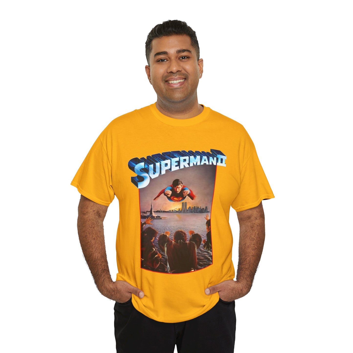 Superman II T-Shirt - Christopher Reeve, Terence Stamp, Sarah Douglas - Vs General Zod, Ursa, Non - Phantom Zone Villains - 1980 Movie Poster - DC Comics