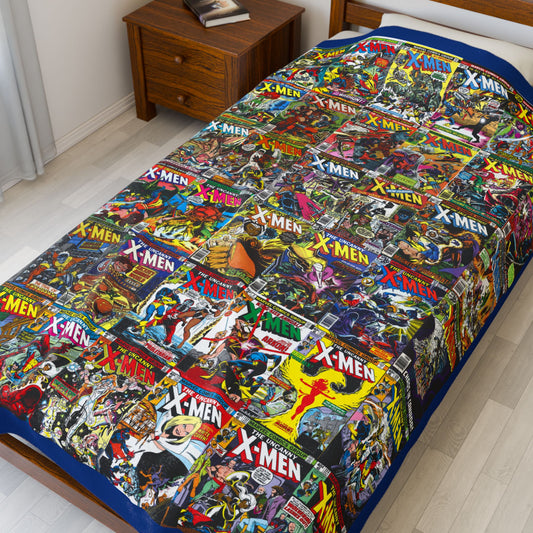 Uncanny X-Men Velveteen Plush Blanket 60x80" - John Byrne & Dave Cockrum Art - Wolverine, Storm, Colossus, Phoenix, Cyclops - Marvel Comics