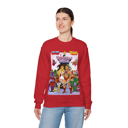 He-Man & She-Ra Christmas Crewneck Sweatshirt - Masters of the Universe, Princess of Power - Filmation Holiday Special