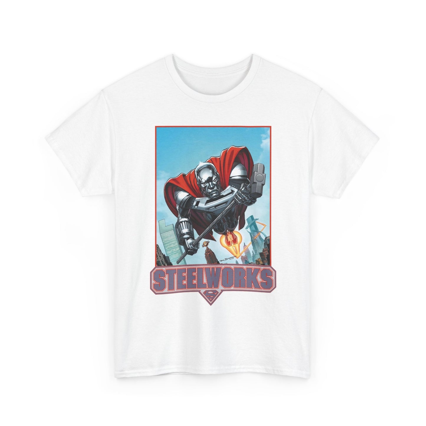 Steelworks T-Shirt - Jon Bogdanove Art - John Henry Irons - Superman Family - DC Comics