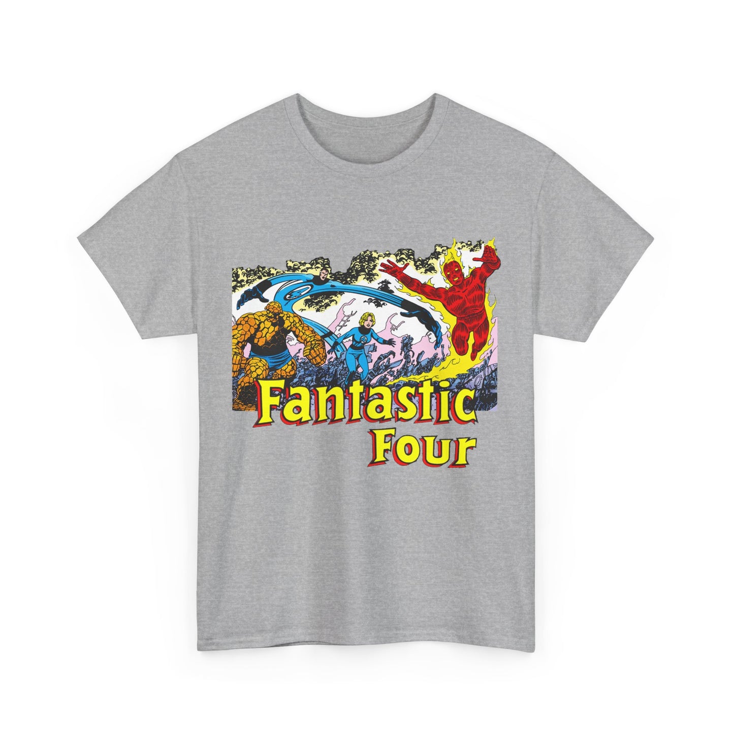 Fantastic Four T-Shirt - John Byrne Art - Reed Richards, Invisible Woman, Human Torch, The Thing - Marvel Comics