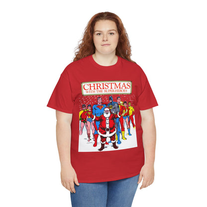 Christmas with the Superheroes T-Shirt - Nick Cardy Art - Superman Batman Captain Marvel Teen Titans Retro Festive Holiday Tee - DC Comics