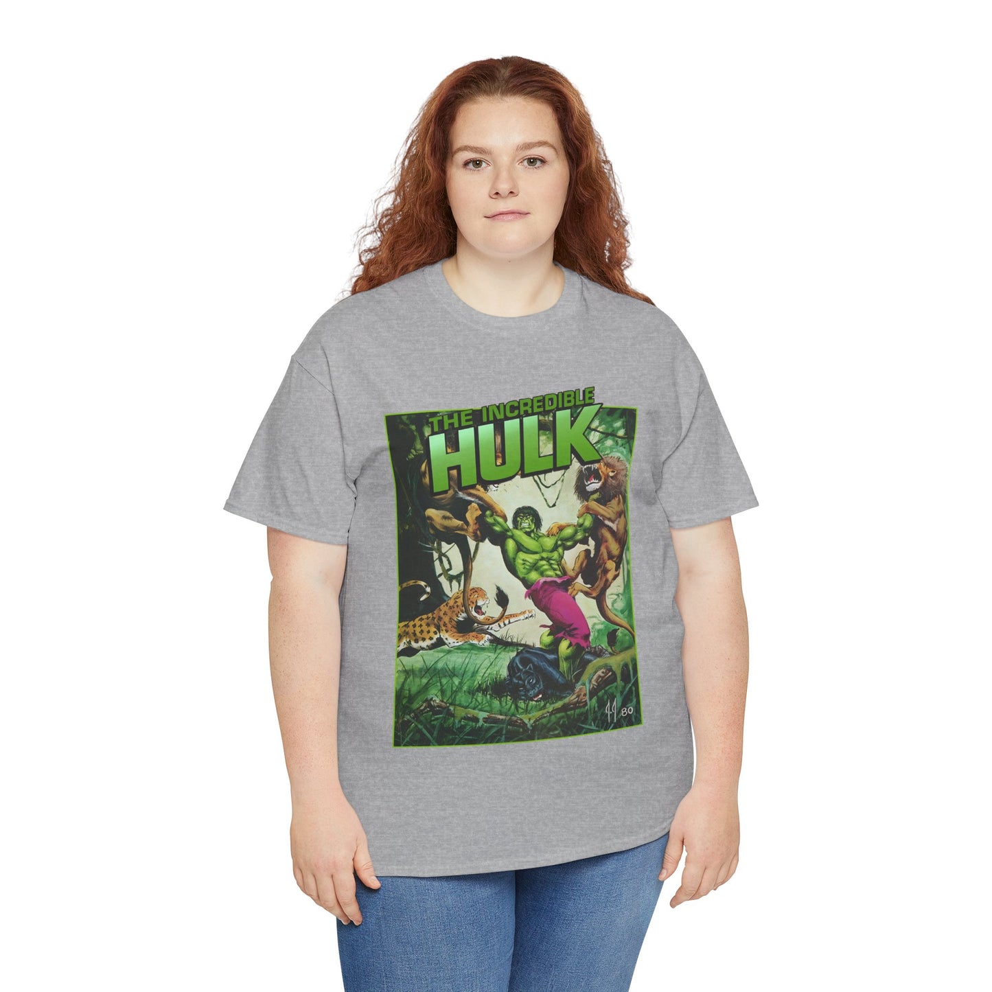 Incredible Hulk T-Shirt - Joe Jusko Art - Hulk Fighting Lions and Tigers - Marvel Comics