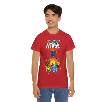 New Teen Titans T-Shirt - George Perez Art - Robin, Wonder Girl, Cyborg, Raven, Starfire, Kid Flash - #10 Cover Art - DC Comics