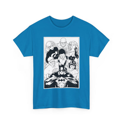 Batman & the Outsiders T-Shirt - Kevin Maguire Art - Black & White - Black Lightning, Metamorpho, Halo, Looker, Katana, Geo-Force - DC Comics
