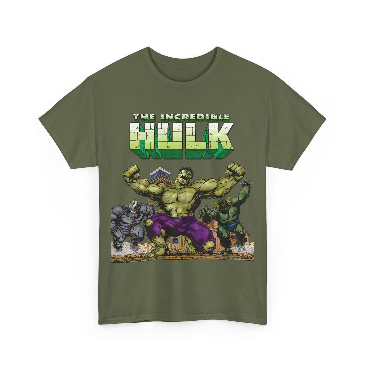 Incredible Hulk T-Shirt - Classic John Byrne Art - Rhino, Abomination - Marvel Comics - Bruce Banner