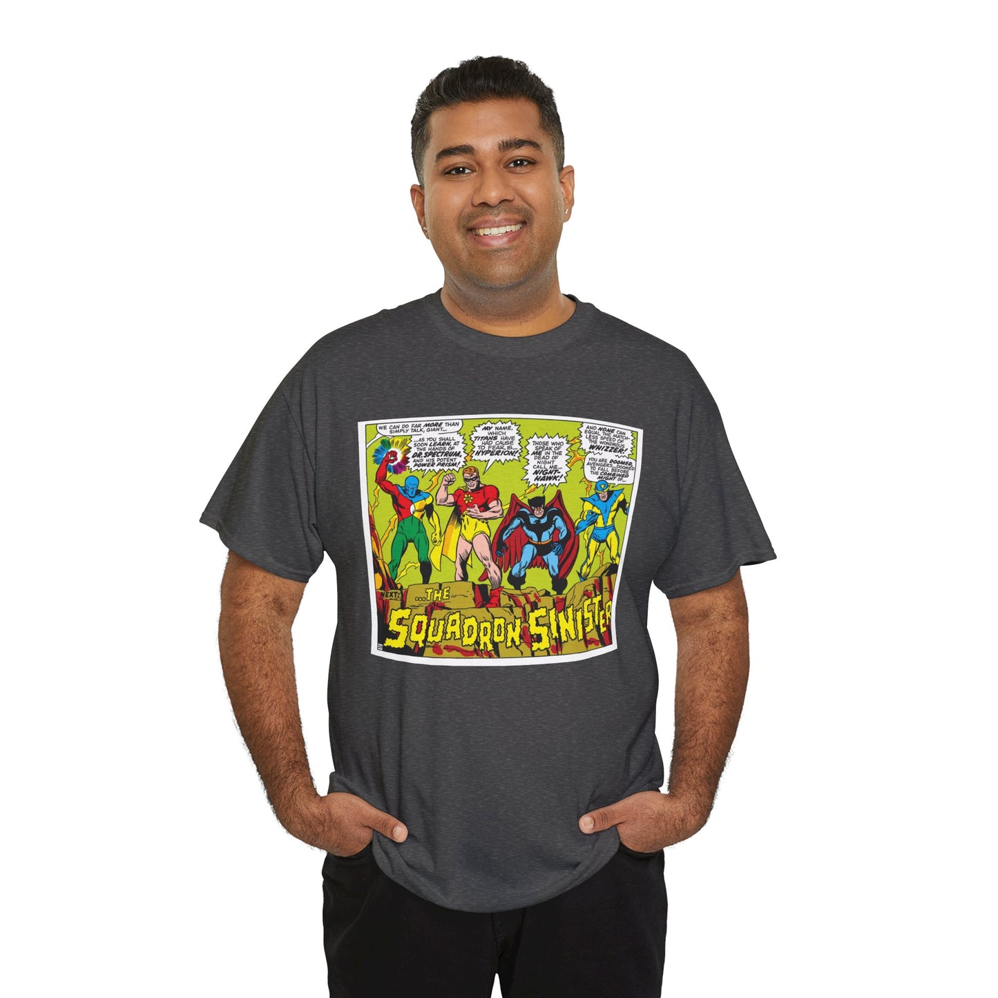 Squadron Sinister T-Shirt - Sal Buscema Art - Dr. Spectrum, Hyperion, Nighthawk, The Whizzer - Marvel Comics