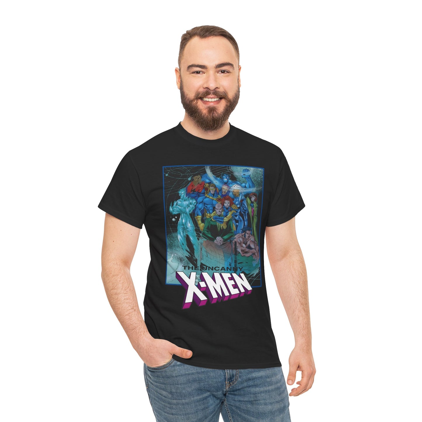 Uncanny X-Men T-Shirt - Joe Madureira Art - #337 Cover Art - Cyclops, Gambit, Wolverine, Storm, Iceman, Professor X - Marvel Comics