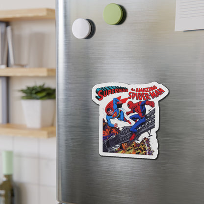 Superman Vs Spider-Man Die-Cut Magnet - DC Comics/Marvel Comics 1970s Crossover - Clark Kent & Peter Parker - 3", 4", 5", 6"