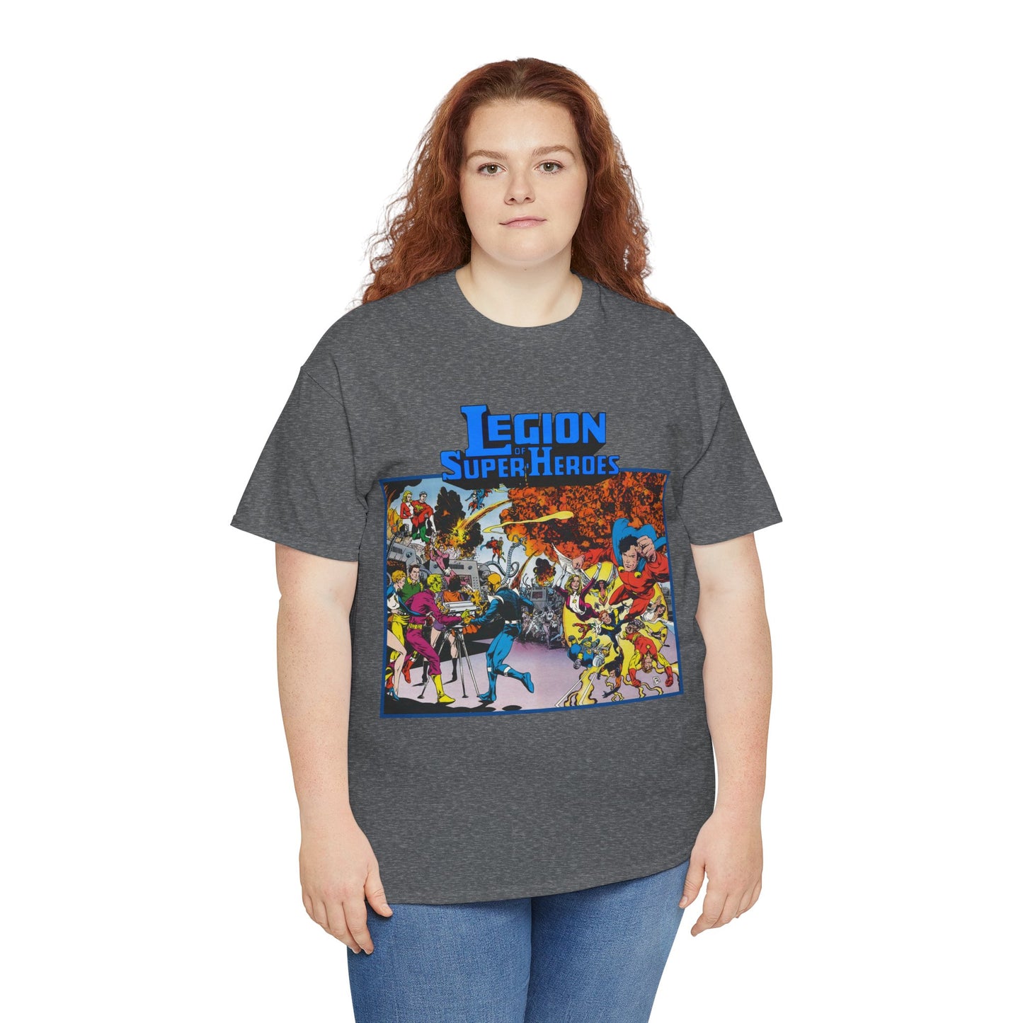 Legion of Super-Heroes T-Shirt - Steve Lightle Art - Mon-El, Saturn Girl, Brainiac 5, Sun Boy, Lightning Lad, Dawnstar, Timber Wolf - LOSH - DC Comics
