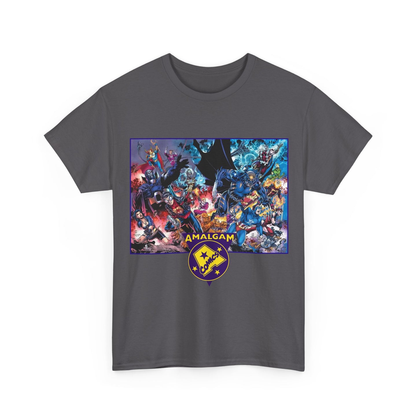 Amalgam T-Shirt - DC Vs Marvel Comics - 1990s - Jim Lee Art - Dark Claw, Amazon, Super Soldier, Spiderboy, Speed Demon