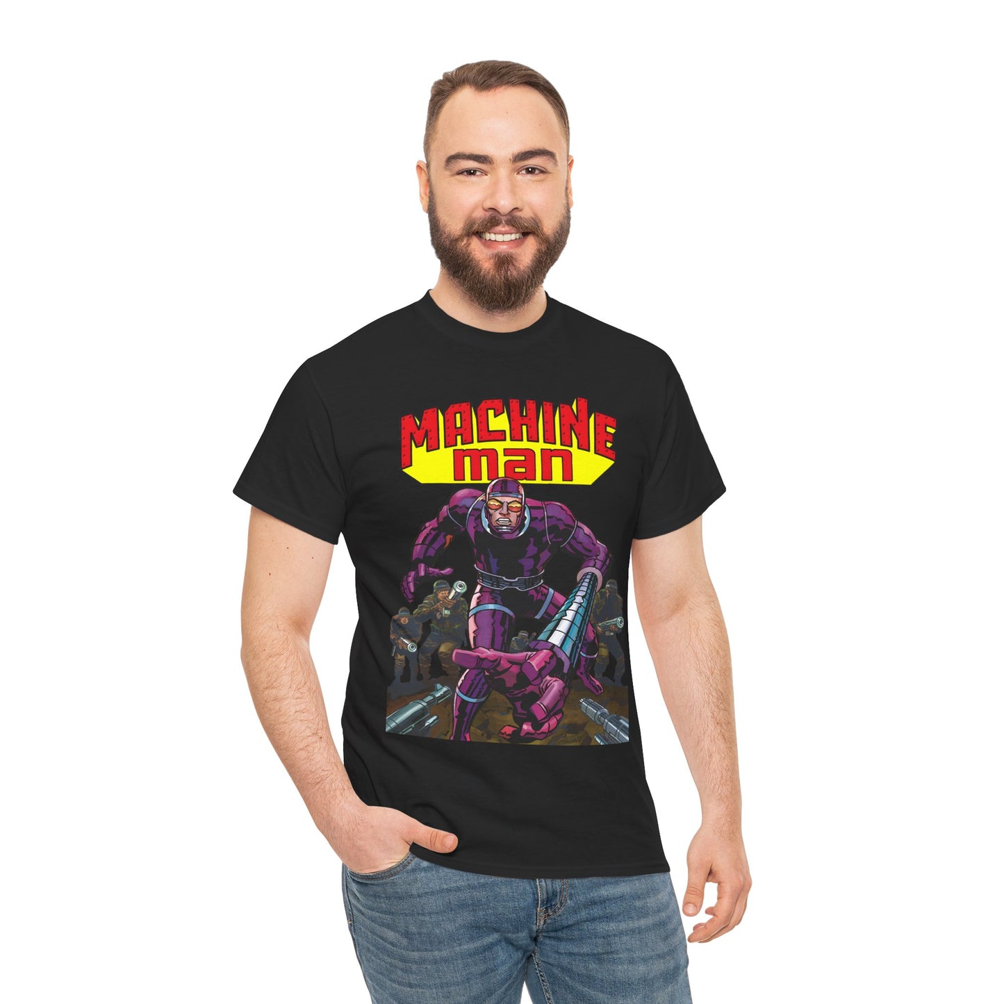 Machine Man T-Shirt - Jack Kirby Creation - Popular 1970s Hero - Marvel Comics