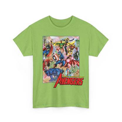 Avengers T-Shirt - George Perez Art - Captain America, Iron Man, Thor, Scarlet Witch, Black Panther, Wonder Man, Beast, Vision - Marvel Comics