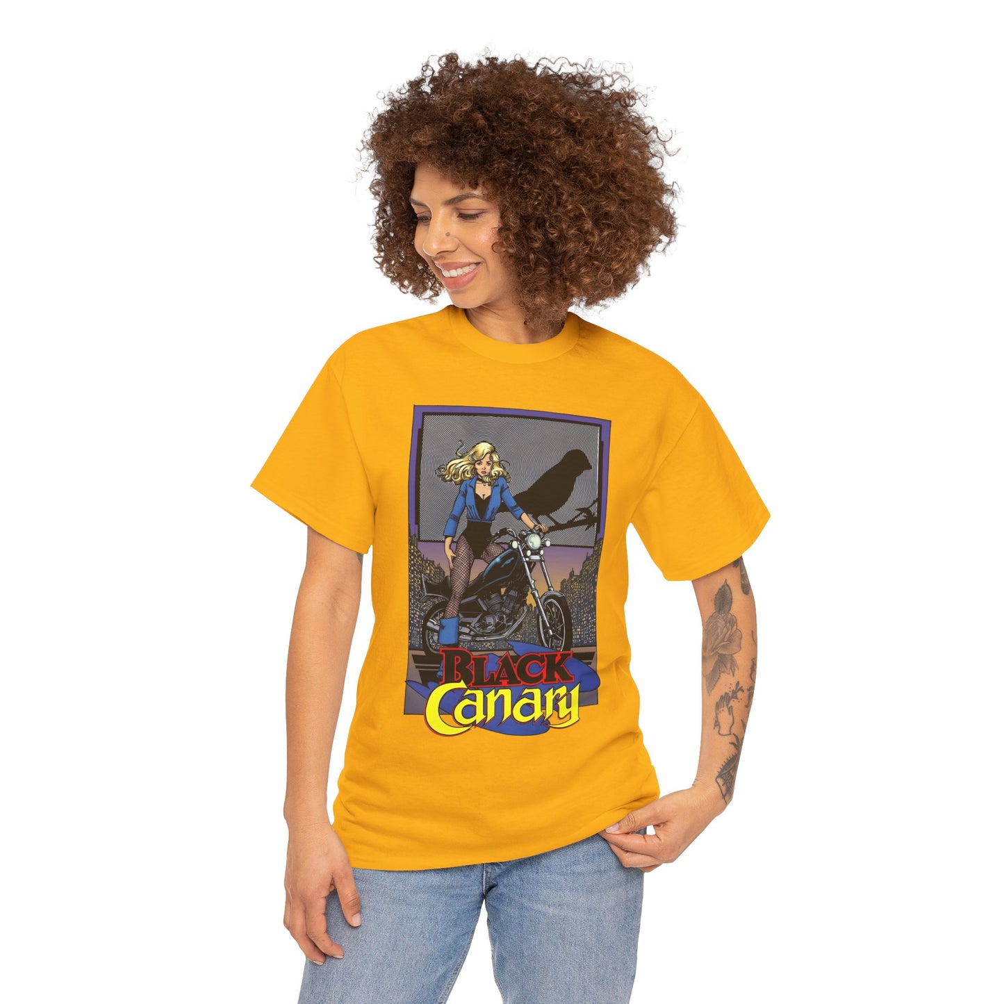 Black Canary T-Shirt - George Perez Art - 1980s Justice League Postcard Art - JLA - DC Comics