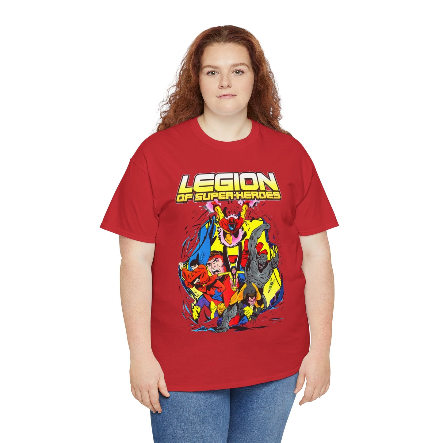 Legion of Super-Heroes T-Shirt - Mon-El, Colossal Kid, Wildfire, Dawnstar, Blok, Timber Wolf - LOSH - DC Comics
