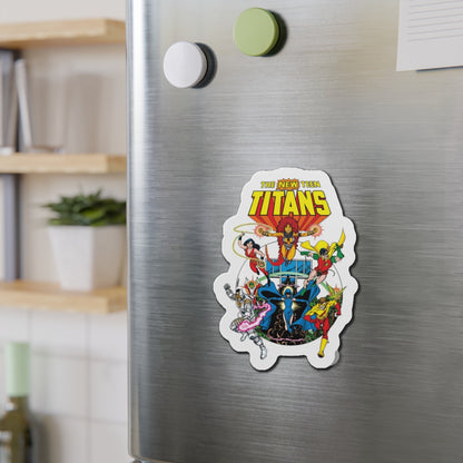 New Teen Titans Die-Cut Magnet - George Perez Art - Robin, Wonder Girl, Cyborg, Starfire, Raven, Changeling, Kid Flash - Titans Tower - DC Comics - 3", 4", 5", 6"