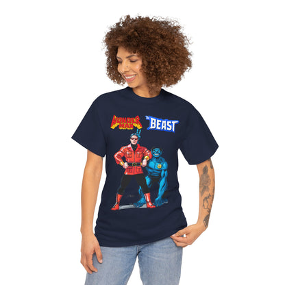 Wonder Man & Beast T-Shirt - George Perez Art - Popular Avengers, X-Men Members - Simon Williams & Hank McCoy - Marvel Comics