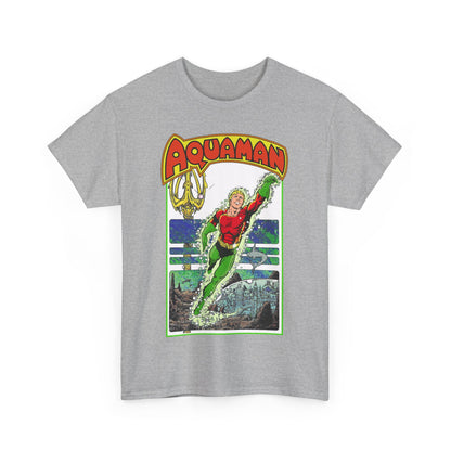 Aquaman T-Shirt - George Perez Art -Justice League 1980s Postcard Series - Arthur Curry - King of Atlantis - JLA - DC Comics