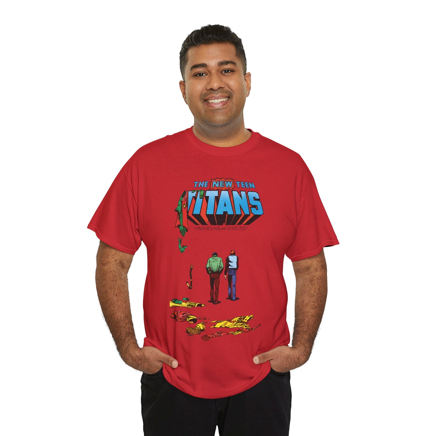 New Teen Titans T-Shirt - George Perez Art - Robin, Kid Flash Quitting - #39 Cover - DC Comics