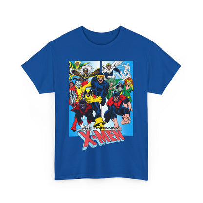 Uncanny X-Men T-Shirt - Classic Dave Cockrum Art - Popular Marvel Comics Series - Wolverine, Storm, Cyclops, Nightcrawler, Jean Grey, Iceman, Banshee, Beast