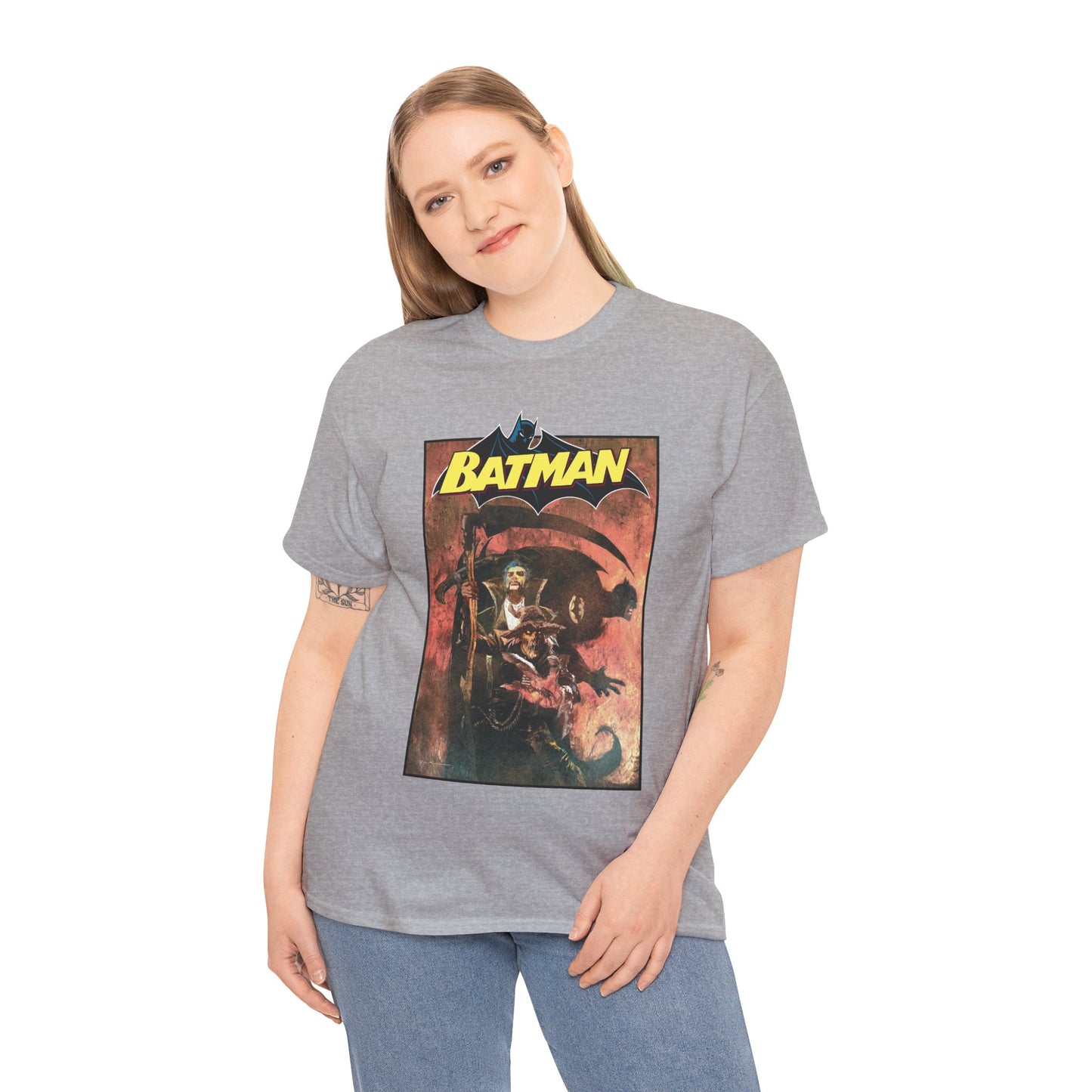 Batman T-Shirt - Bill Sienkiewicz Art - With Scarecrow & Ra's Al Ghul - DC Comics