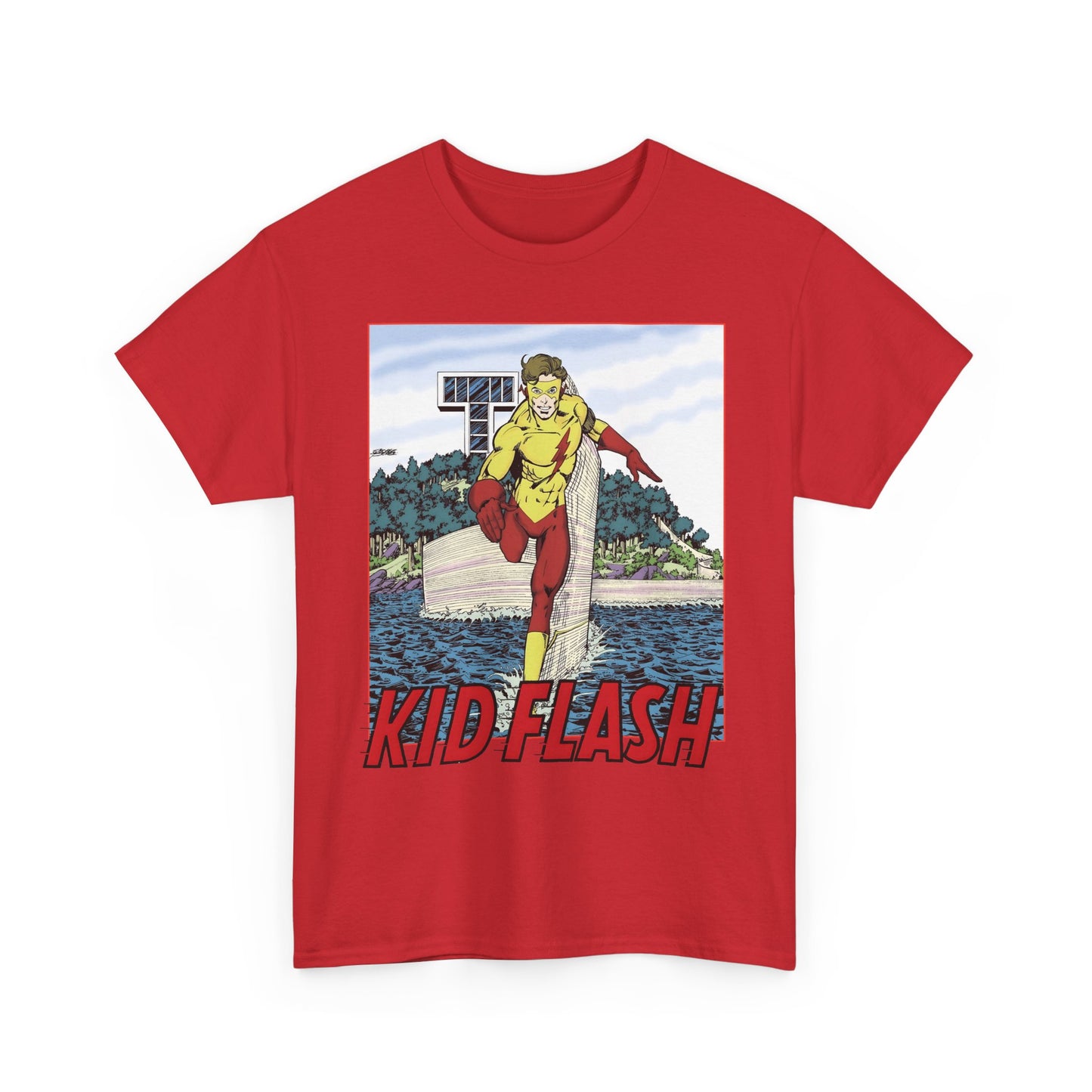 Kid Flash T-Shirt - George Perez Art - Wally West - New Teen Titans Member - Titans Tower - Future Flash - DC Comics