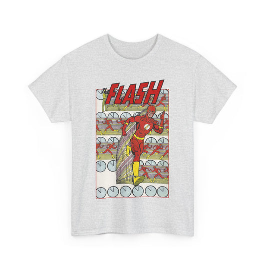 Flash T-Shirt - George Perez Art - JLA Postcard Set - 1980s Art - Justice League of America Satellite Era - Barry Allen, the Fastest Man Alive - DC Comics