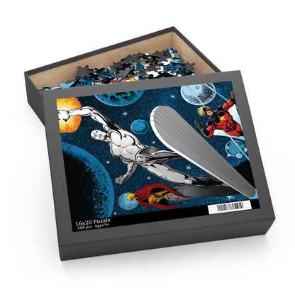 Silver Surfer 500 Piece Puzzle - Jim Starlin Art - Adam Warlock & Captain Marvel - Marvel Comics - Cosmic Heroes