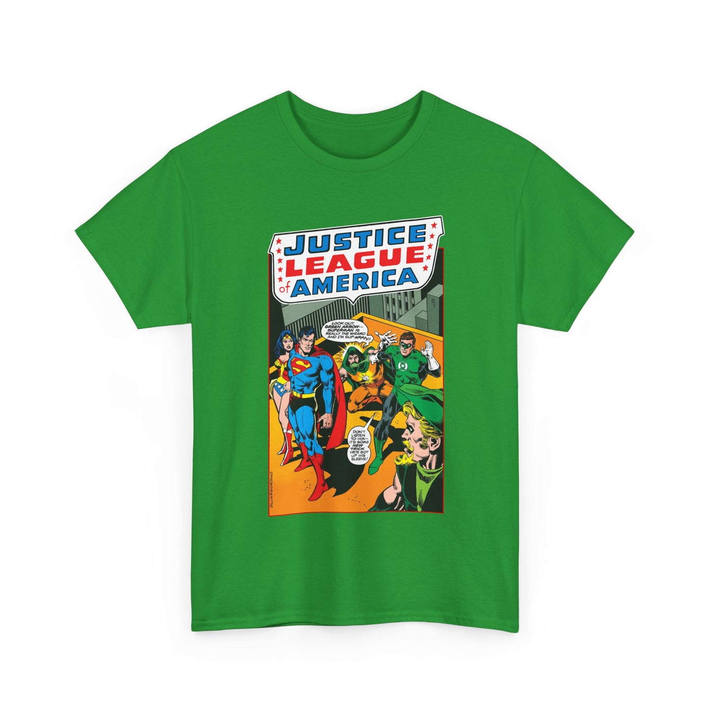 Justice League of America T-Shirt - Dick Dillin Art - Superman, Wonder Woman, Green Arrow, Green Lantern - DC Comics